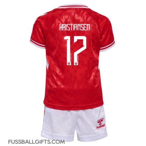 Dänemark Victor Kristiansen #17 Fußballbekleidung Heimtrikot Kinder EM 2024 Kurzarm (+ kurze hosen)